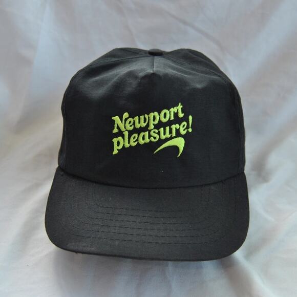 Vintage 90s Newport Pleasure Black Promo Snapback Black & Green - Picture 1 of 13